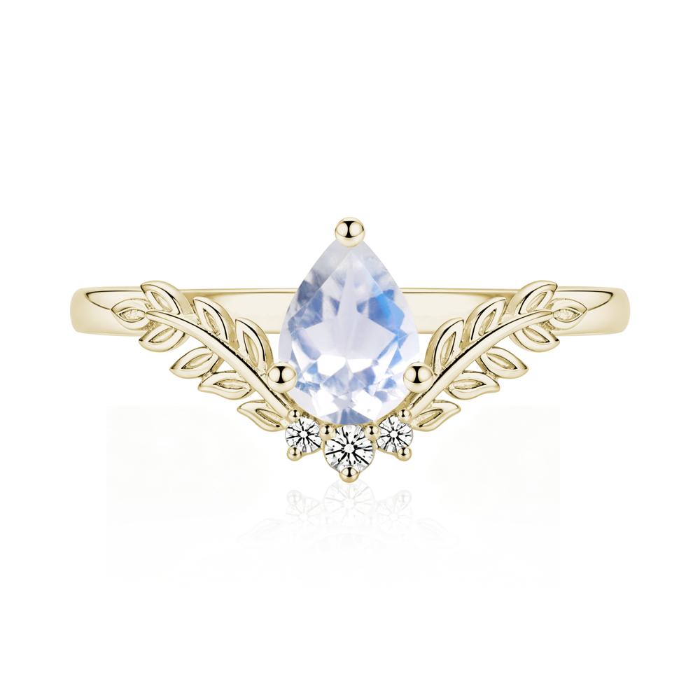 Pear Shaped Alexandrite Leaf Curved Ring - LUO Jewelry #gemstone_Moonstone