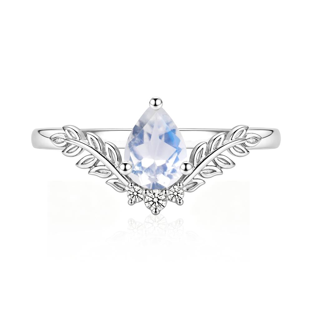 Pear Shaped Alexandrite Leaf Curved Ring - LUO Jewelry #gemstone_Moonstone