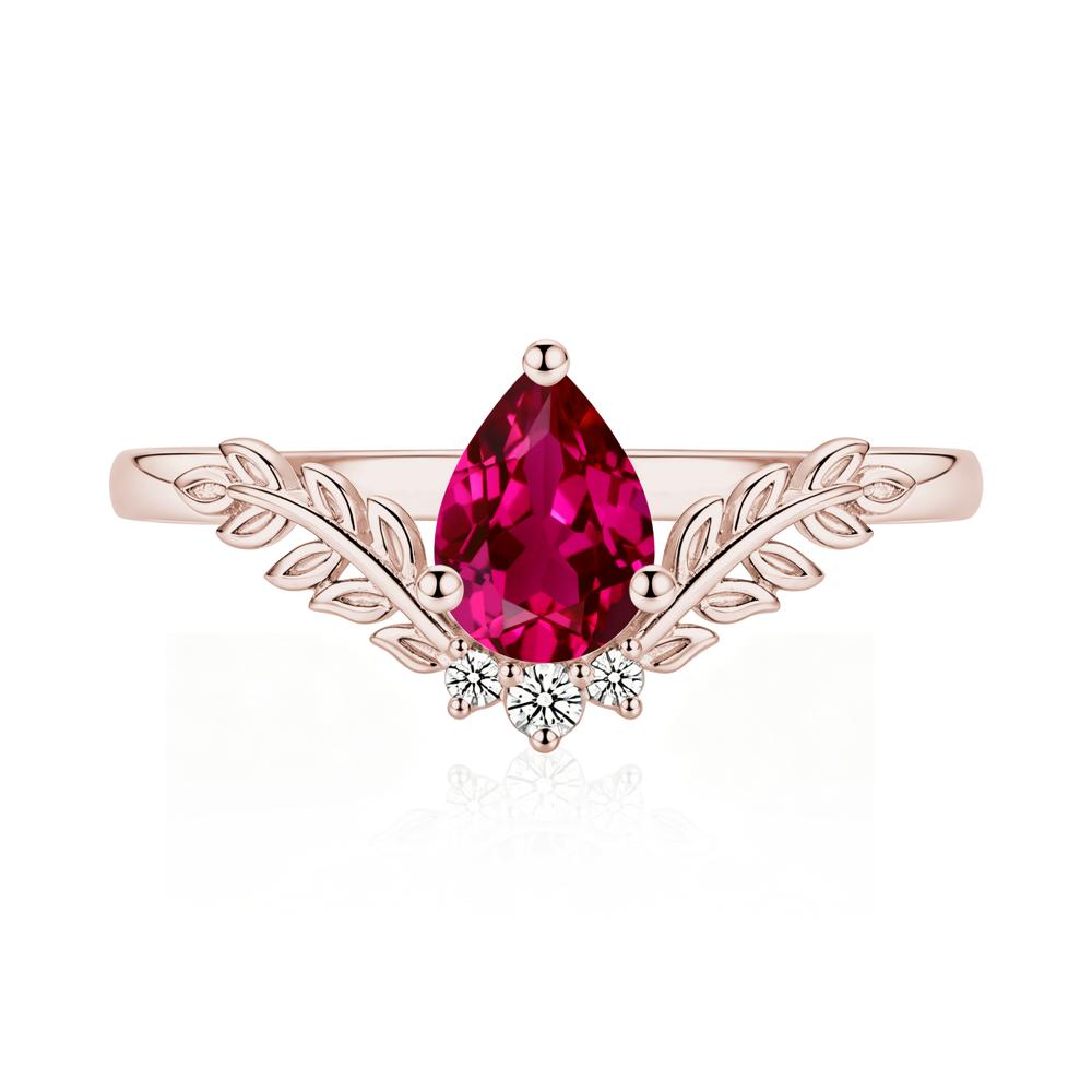 Pear Shaped Alexandrite Leaf Curved Ring - LUO Jewelry #gemstone_Ruby