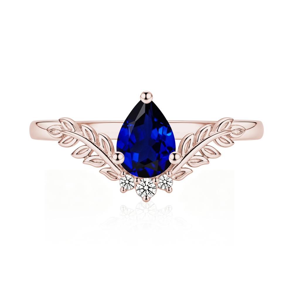 Pear Shaped Alexandrite Leaf Curved Ring - LUO Jewelry #gemstone_Sapphire