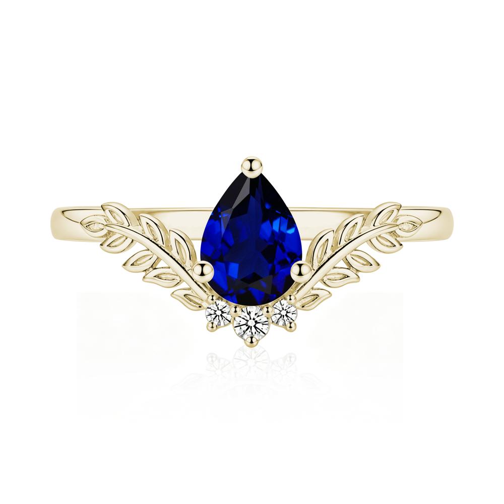 Pear Shaped Alexandrite Leaf Curved Ring - LUO Jewelry #gemstone_Sapphire