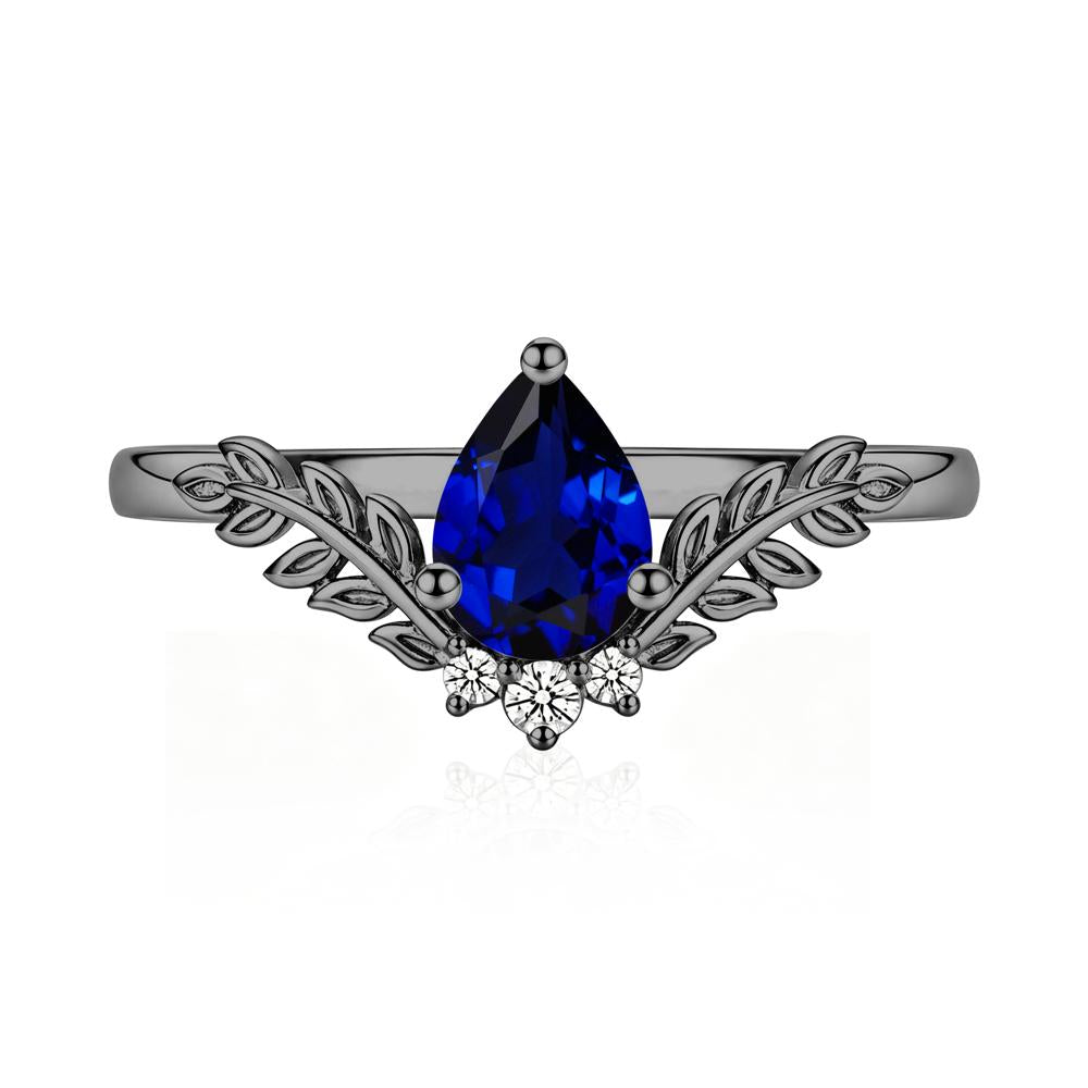 Pear Shaped Alexandrite Leaf Curved Ring - LUO Jewelry #gemstone_Sapphire