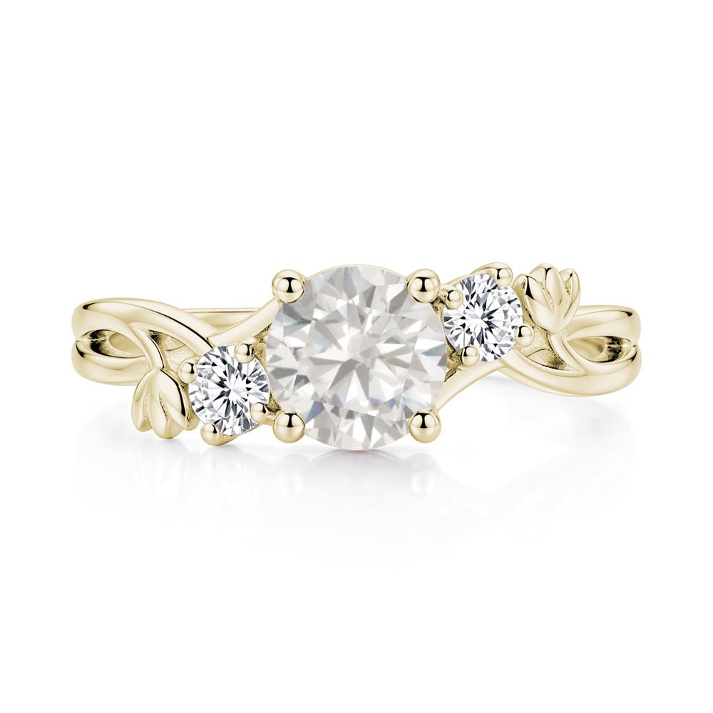 Floral Round Shaped Sapphire Twist Bypass Ring - LUO Jewelry #gemstone_Cubic Zirconia
