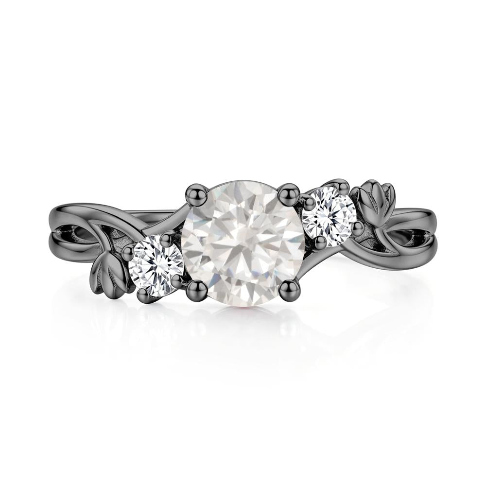 Floral Round Shaped Sapphire Twist Bypass Ring - LUO Jewelry #gemstone_Cubic Zirconia