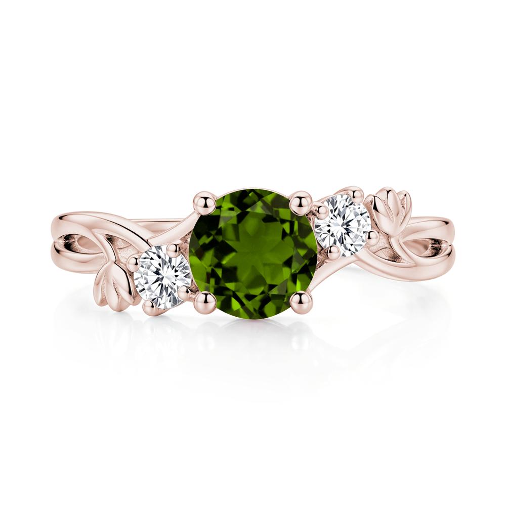 Floral Round Shaped Sapphire Twist Bypass Ring - LUO Jewelry #gemstone_Diopside