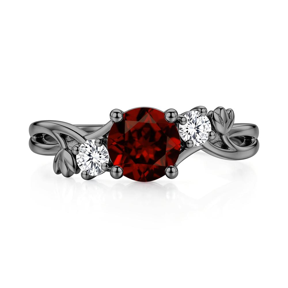 Floral Round Shaped Sapphire Twist Bypass Ring - LUO Jewelry #gemstone_Garnet