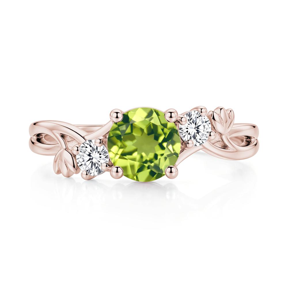 Floral Round Shaped Sapphire Twist Bypass Ring - LUO Jewelry #gemstone_Peridot