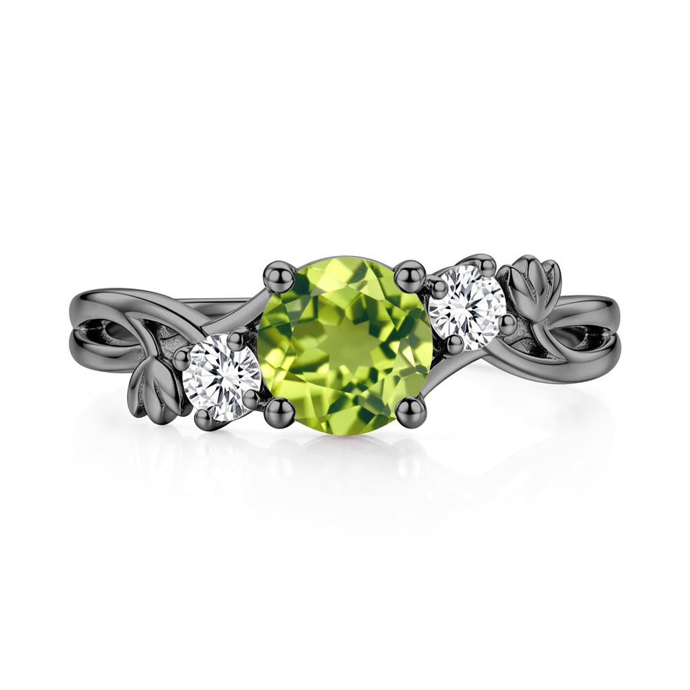 Floral Round Shaped Sapphire Twist Bypass Ring - LUO Jewelry #gemstone_Peridot