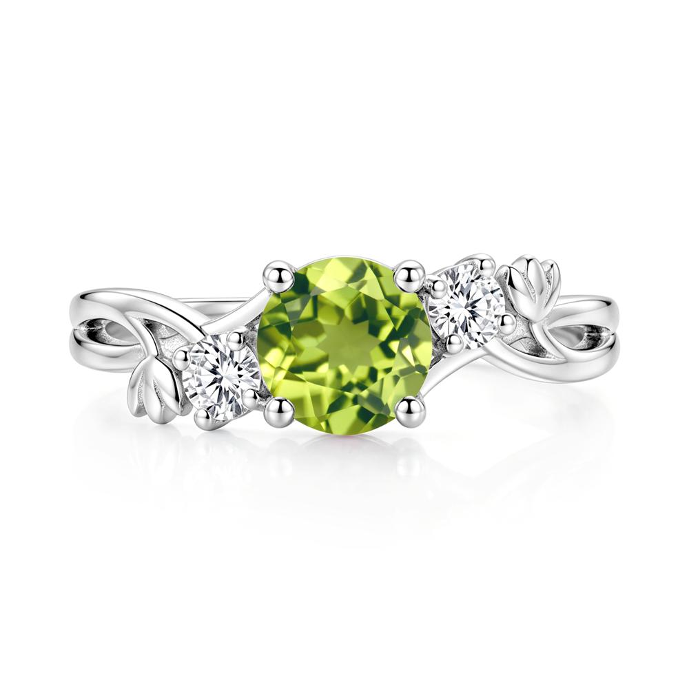 Floral Round Shaped Sapphire Twist Bypass Ring - LUO Jewelry #gemstone_Peridot