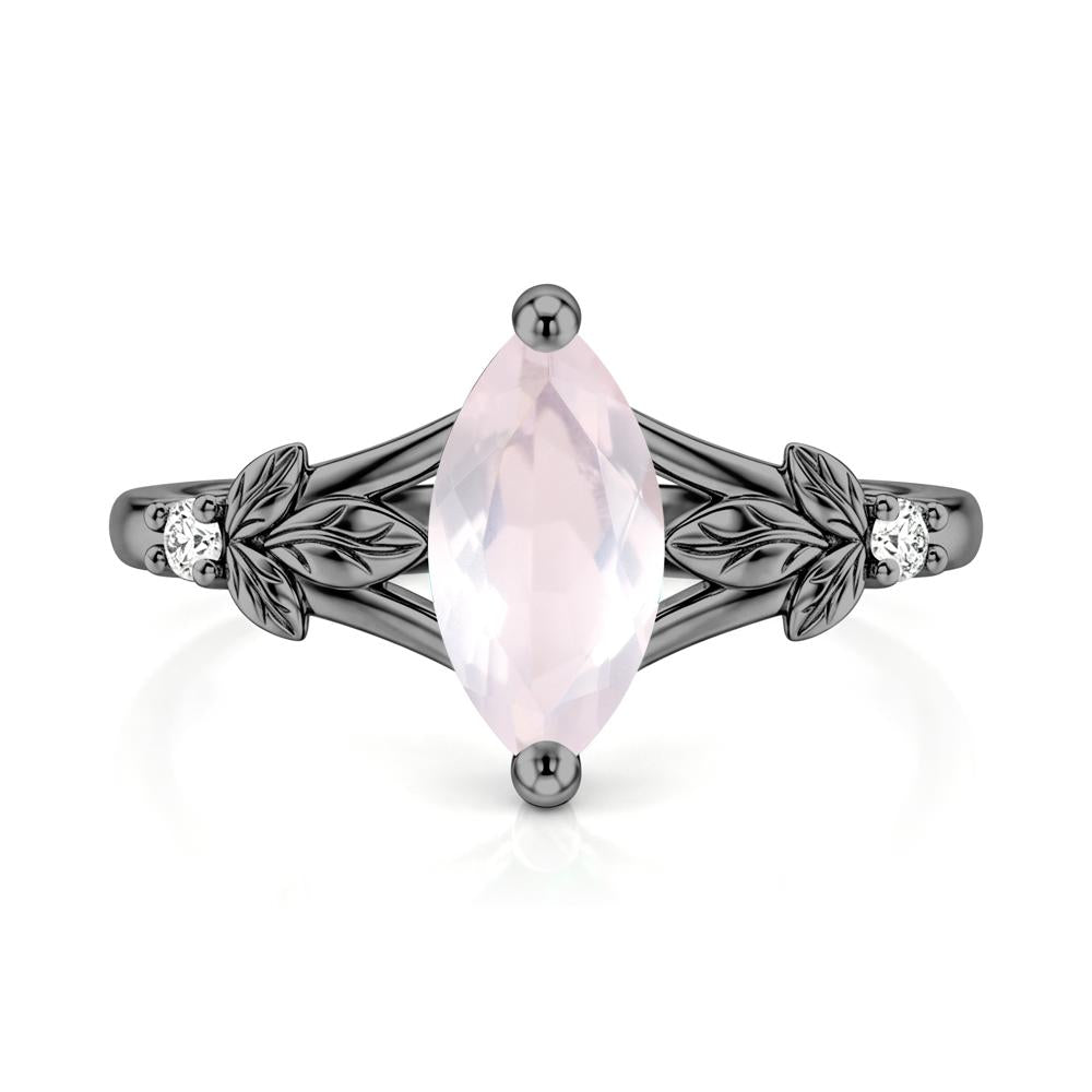 Leaf Inspired Marquise Cut London Blue Topaz Split Ring - LUO Jewelry #gemstone_Rose Quartz