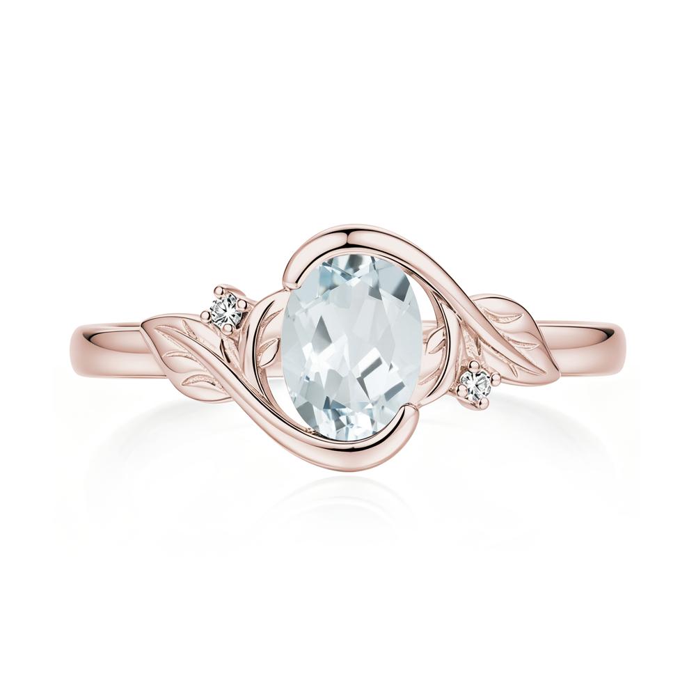 Leaf Inspired Oval Shaped Emerald Tension Ring - LUO Jewelry #gemstone_Aquamarine