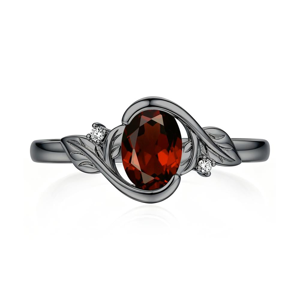 Leaf Inspired Oval Shaped Emerald Tension Ring - LUO Jewelry #gemstone_Garnet