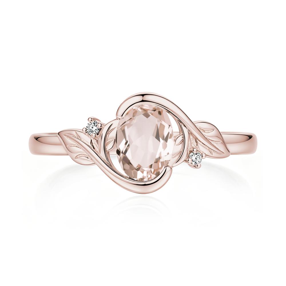 Leaf Inspired Oval Shaped Emerald Tension Ring - LUO Jewelry #gemstone_Morganite