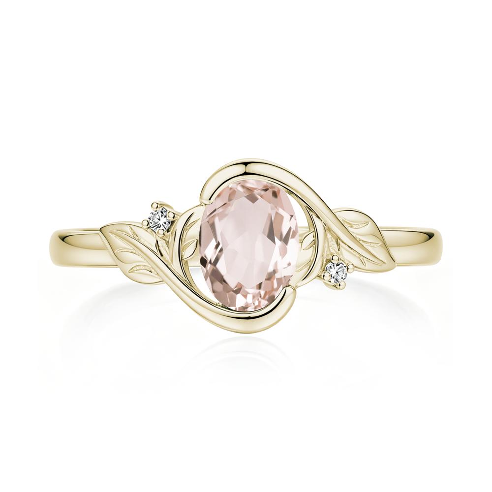 Leaf Inspired Oval Shaped Emerald Tension Ring - LUO Jewelry #gemstone_Morganite