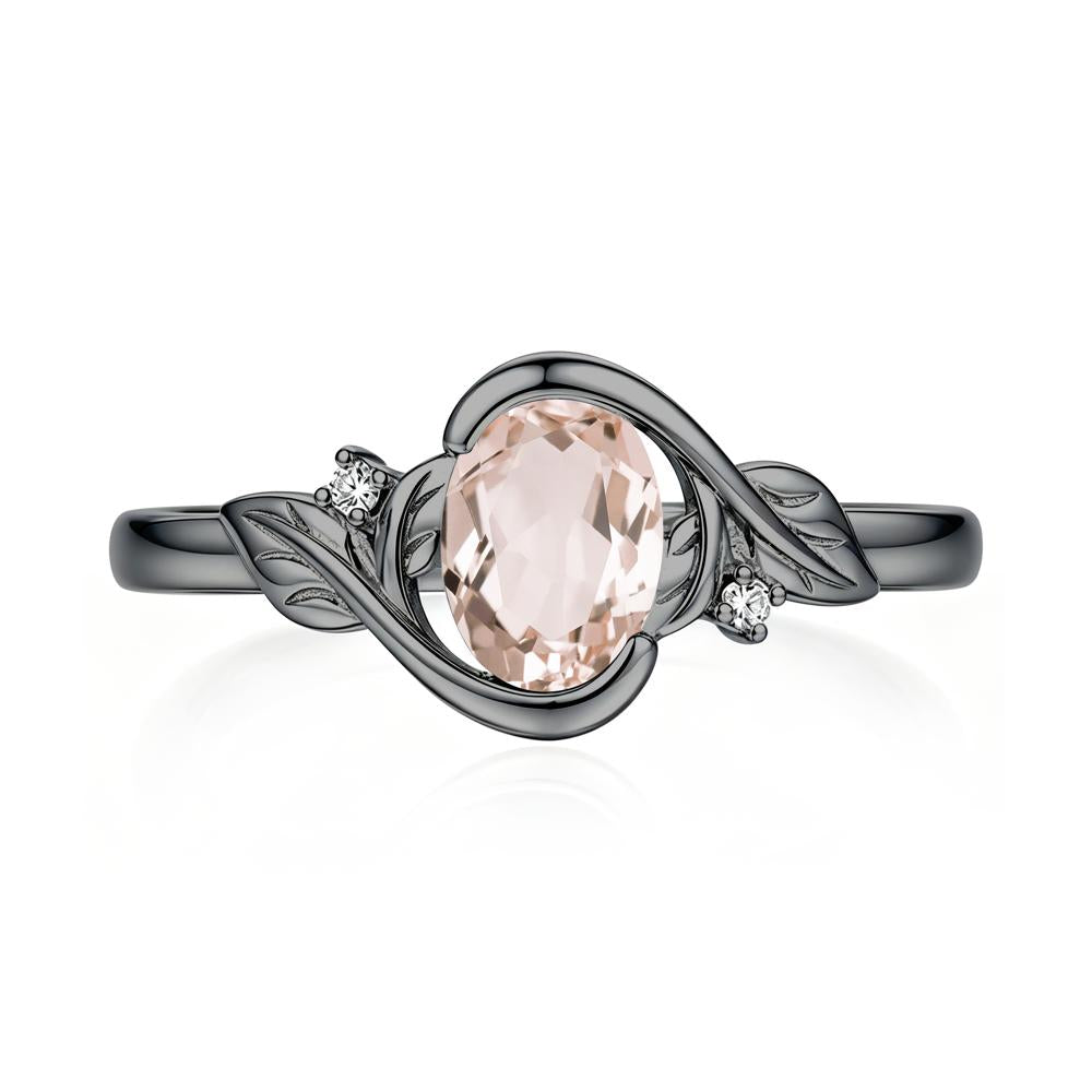 Leaf Inspired Oval Shaped Emerald Tension Ring - LUO Jewelry #gemstone_Morganite