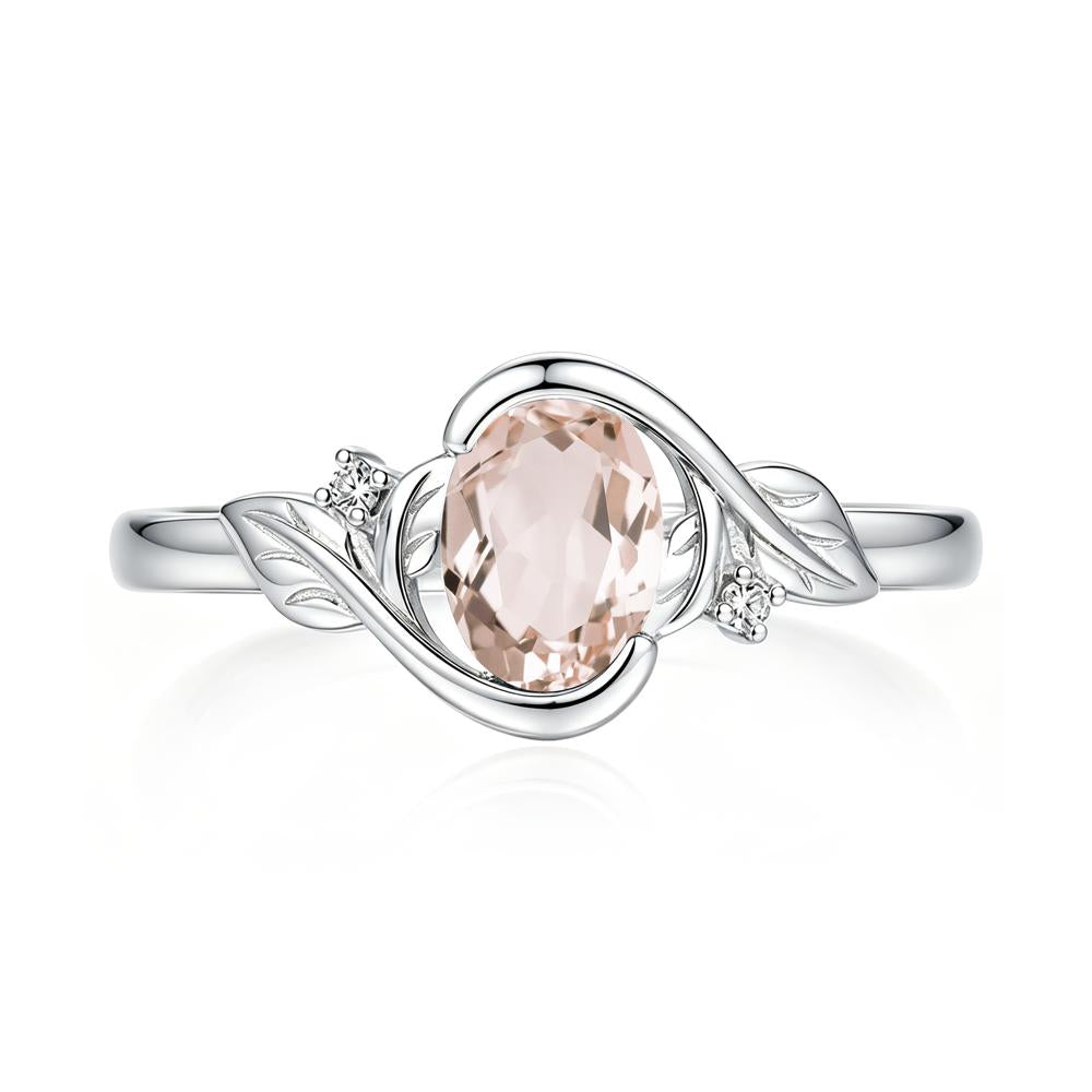 Leaf Inspired Oval Shaped Emerald Tension Ring - LUO Jewelry #gemstone_Morganite