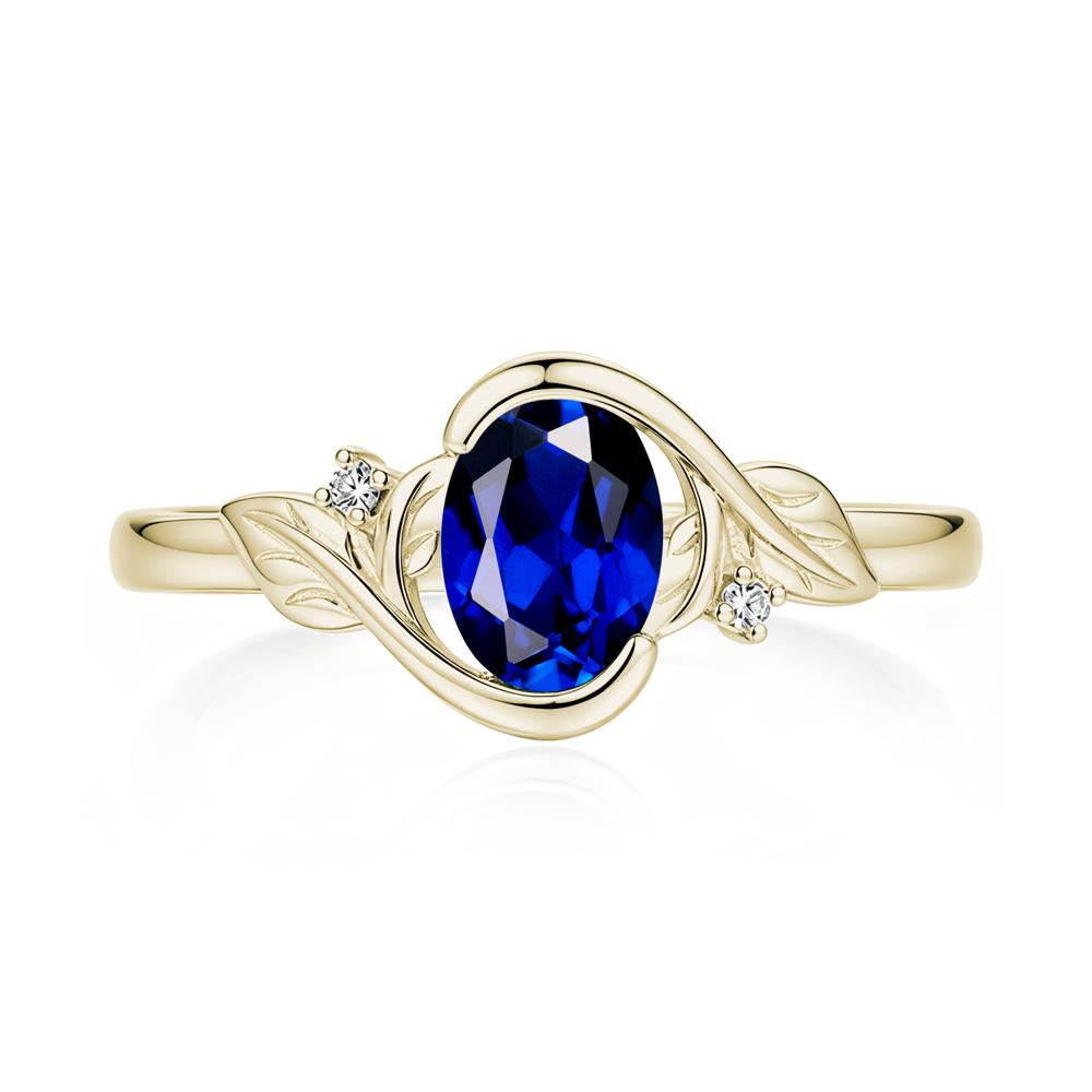 Leaf Inspired Oval Shaped Emerald Tension Ring - LUO Jewelry #gemstone_Sapphire