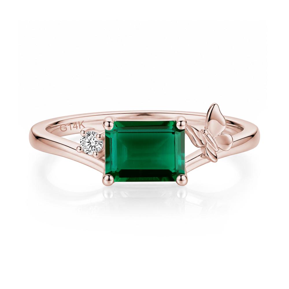 East West Emerald Cut Amethyst Butterfly Ring - LUO Jewelry #gemstone_Emerald