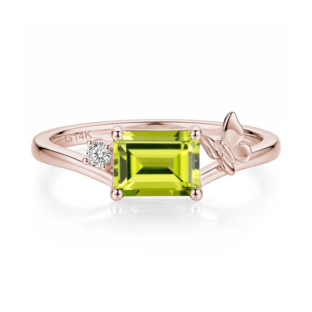 East West Emerald Cut Amethyst Butterfly Ring - LUO Jewelry #gemstone_Peridot