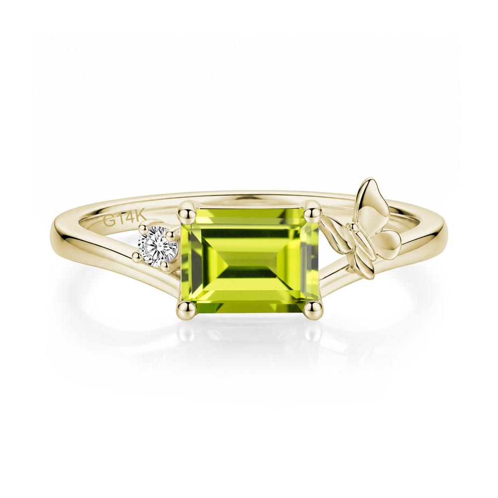 East West Emerald Cut Amethyst Butterfly Ring - LUO Jewelry #gemstone_Peridot