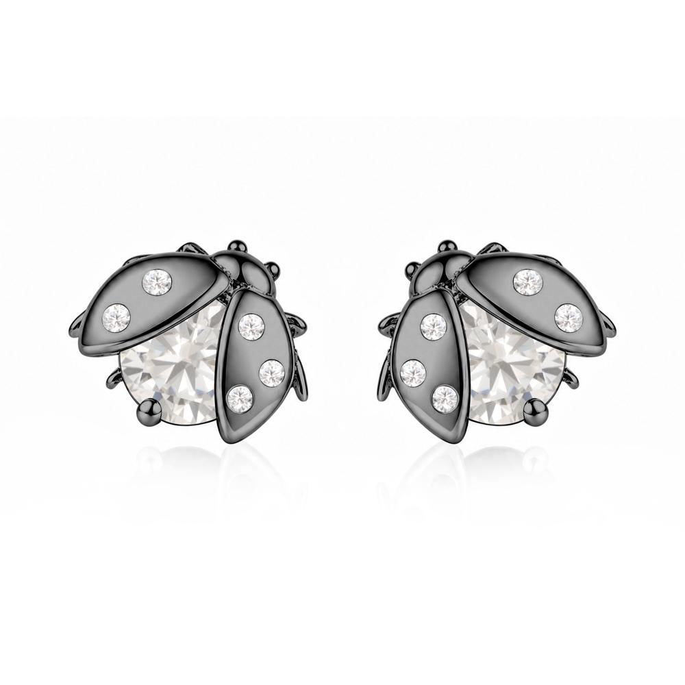 Round Shaped London Blue Topaz Ladybird Stud Earrings - LUO Jewelry #gemstone_Cubic Zirconia