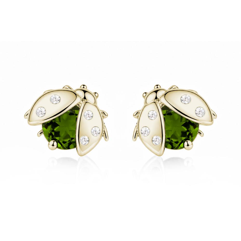 Round Shaped London Blue Topaz Ladybird Stud Earrings - LUO Jewelry #gemstone_Diopside