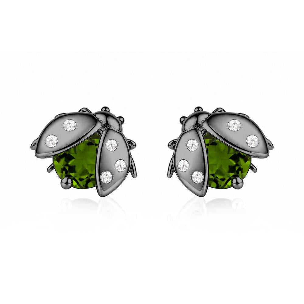 Round Shaped London Blue Topaz Ladybird Stud Earrings - LUO Jewelry #gemstone_Diopside