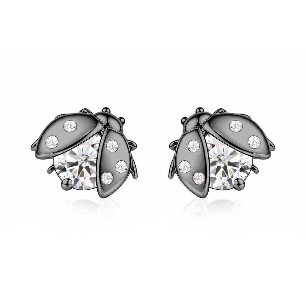 Round Shaped London Blue Topaz Ladybird Stud Earrings - LUO Jewelry #gemstone_Moissanite