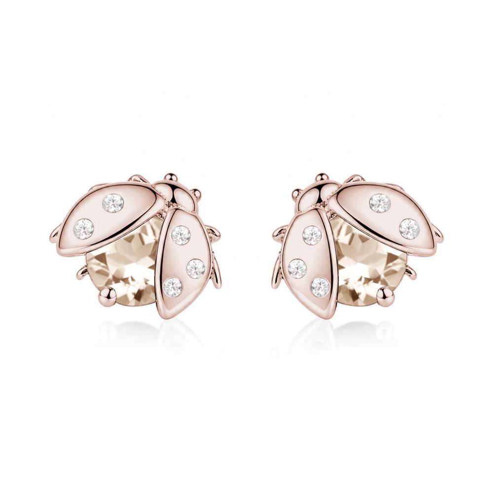Round Shaped London Blue Topaz Ladybird Stud Earrings - LUO Jewelry #gemstone_Morganite