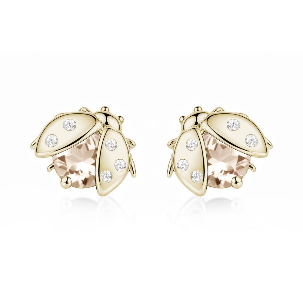 Round Shaped London Blue Topaz Ladybird Stud Earrings - LUO Jewelry #gemstone_Morganite