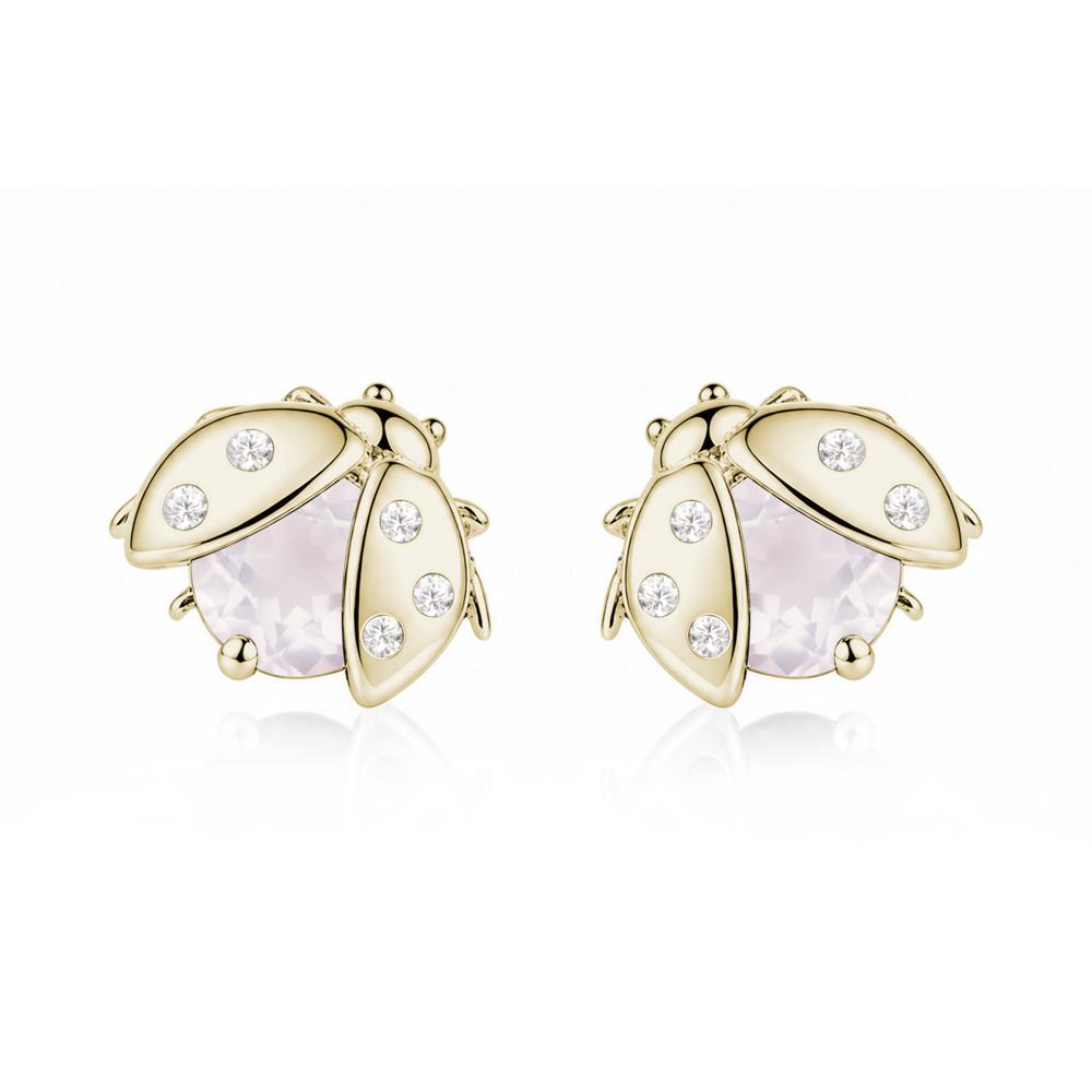 Round Shaped London Blue Topaz Ladybird Stud Earrings - LUO Jewelry #gemstone_Rose Quartz