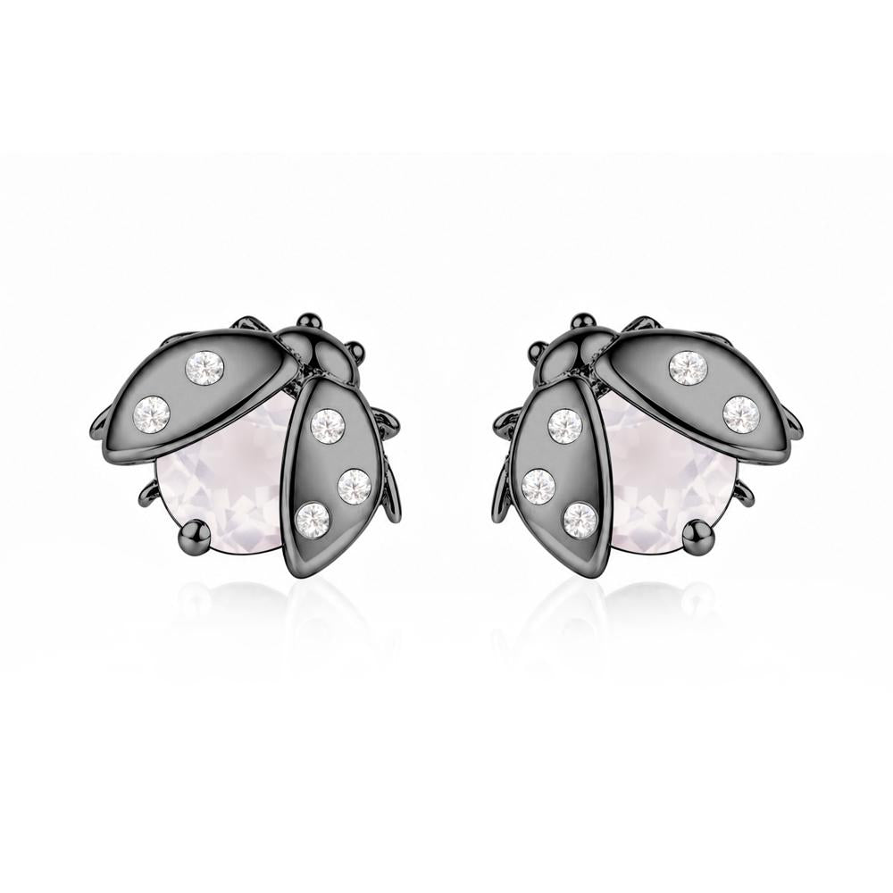 Round Shaped London Blue Topaz Ladybird Stud Earrings - LUO Jewelry #gemstone_Rose Quartz