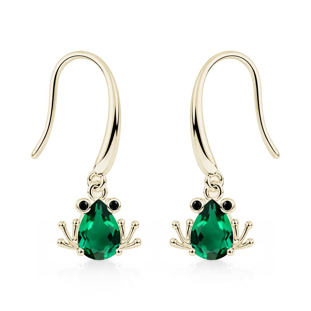 Pear Cut Aquamarine and Black Spinel Frog Hook Earrings - LUO Jewelry #gemstone_Emerald and Black Spinel