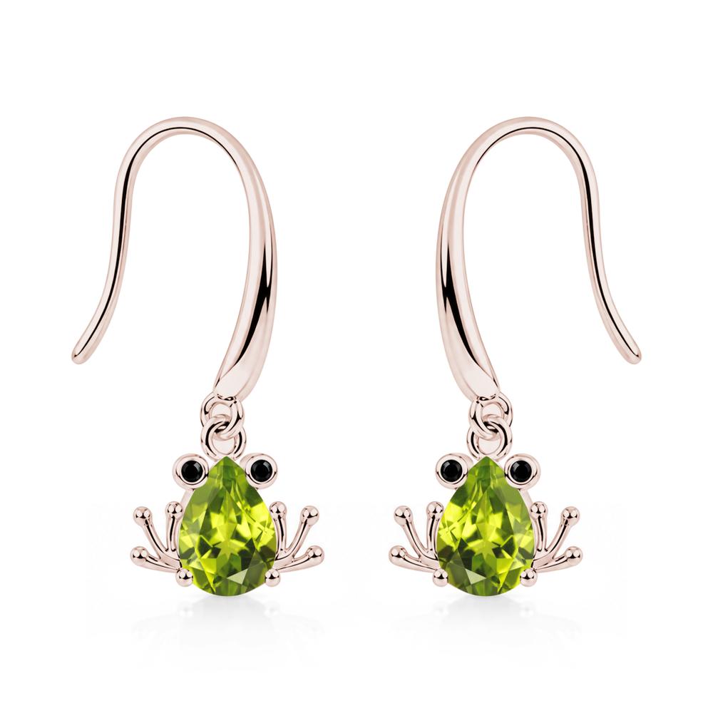 Pear Cut Aquamarine and Black Spinel Frog Hook Earrings - LUO Jewelry #gemstone_Peridot and Black Spinel