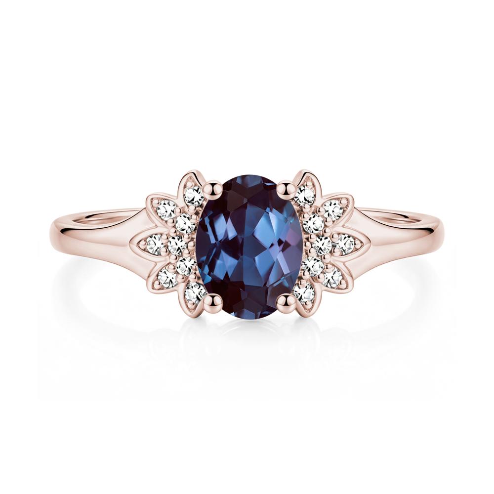 Oval Shaped London Blue Topaz Cluster Cocktail Ring - LUO Jewelry #gemstone_Alexandrite