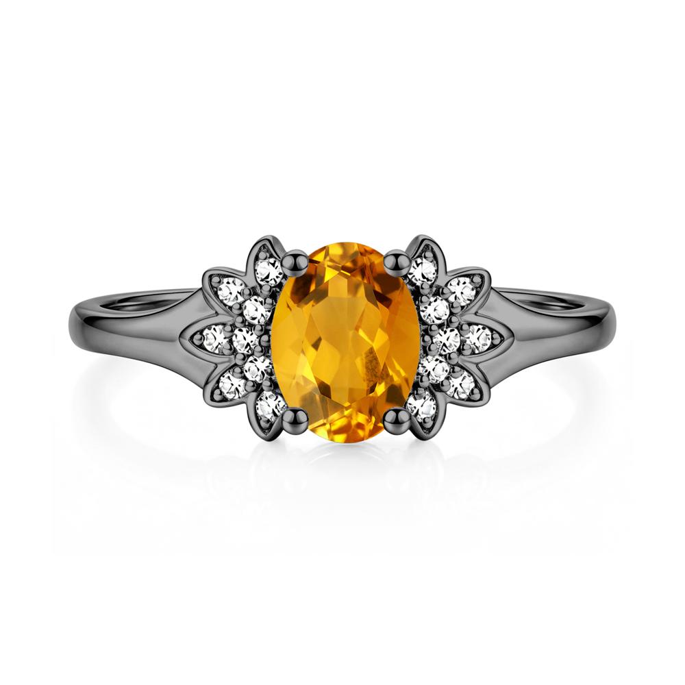Oval Shaped London Blue Topaz Cluster Cocktail Ring - LUO Jewelry #gemstone_Citrine