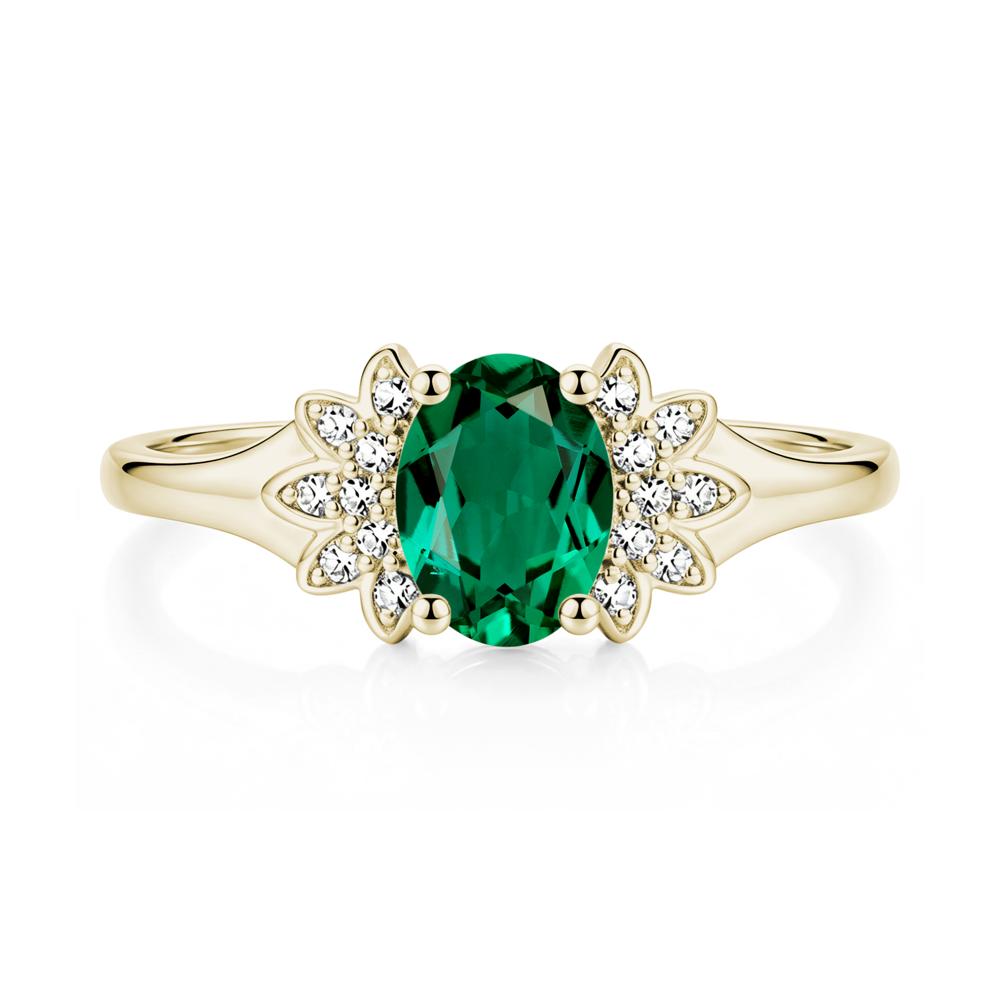 Oval Shaped London Blue Topaz Cluster Cocktail Ring - LUO Jewelry #gemstone_Emerald