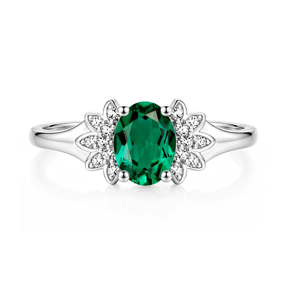 Oval Shaped London Blue Topaz Cluster Cocktail Ring - LUO Jewelry #gemstone_Emerald