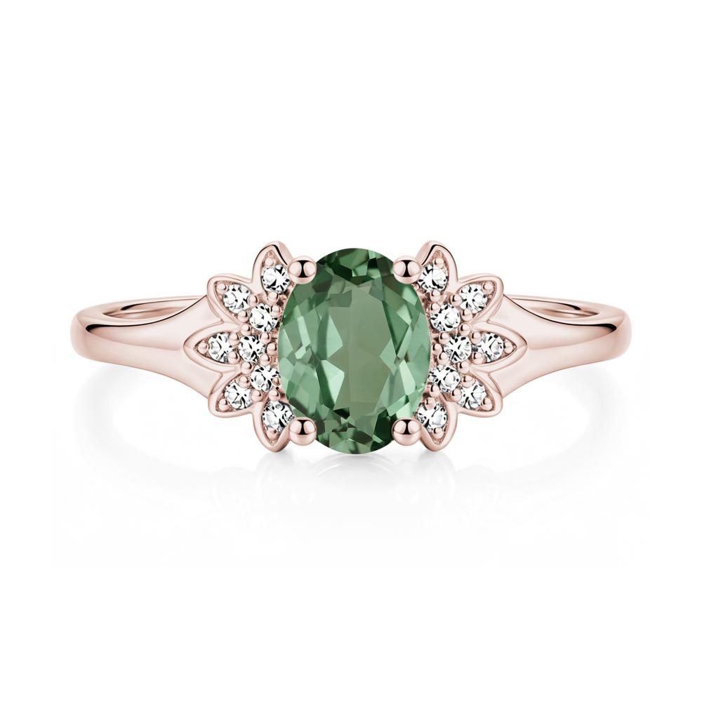 Oval Shaped London Blue Topaz Cluster Cocktail Ring - LUO Jewelry #gemstone_Green Sapphire