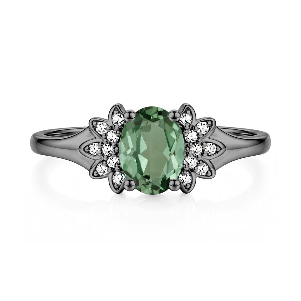 Oval Shaped London Blue Topaz Cluster Cocktail Ring - LUO Jewelry #gemstone_Green Sapphire