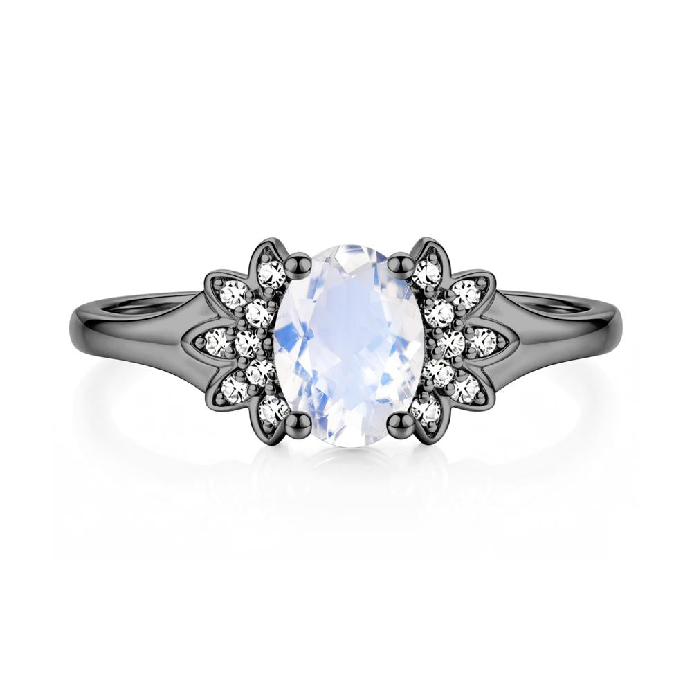 Oval Shaped London Blue Topaz Cluster Cocktail Ring - LUO Jewelry #gemstone_Moonstone