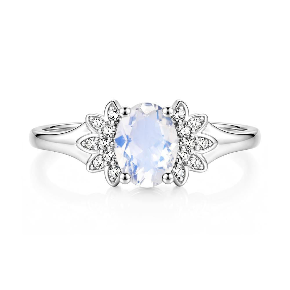 Oval Shaped London Blue Topaz Cluster Cocktail Ring - LUO Jewelry #gemstone_Moonstone