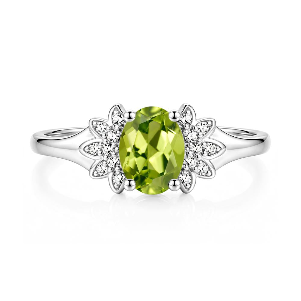 Oval Shaped London Blue Topaz Cluster Cocktail Ring - LUO Jewelry #gemstone_Peridot