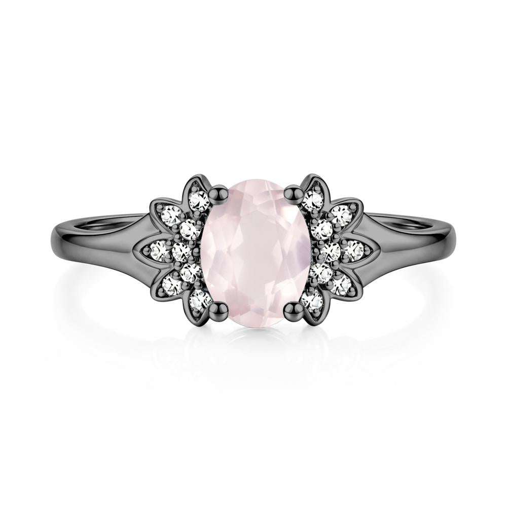 Oval Shaped London Blue Topaz Cluster Cocktail Ring - LUO Jewelry #gemstone_Rose Quartz