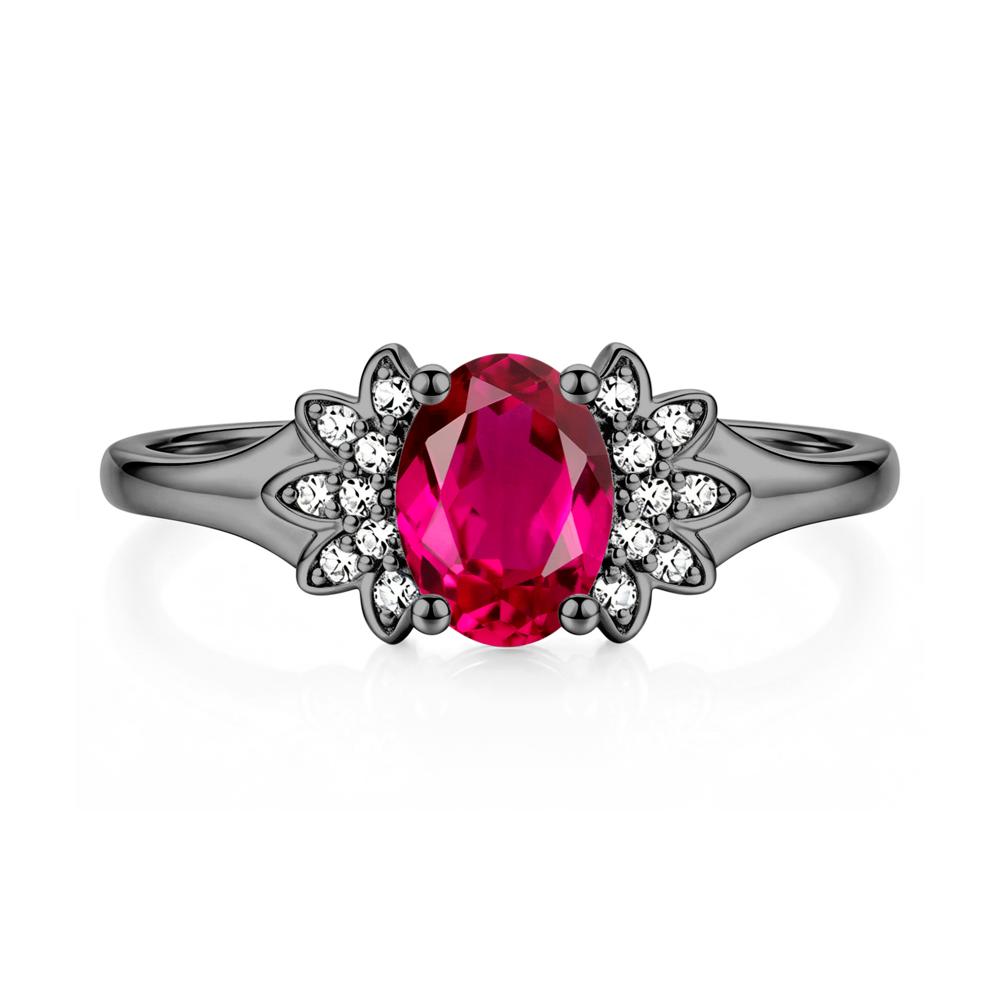 Oval Shaped London Blue Topaz Cluster Cocktail Ring - LUO Jewelry #gemstone_Ruby