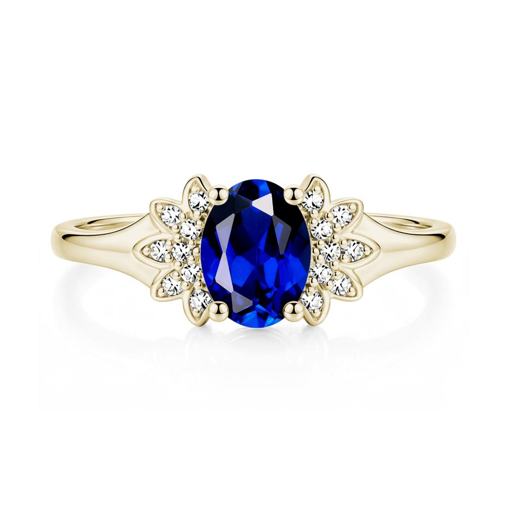 Oval Shaped London Blue Topaz Cluster Cocktail Ring - LUO Jewelry #gemstone_Sapphire