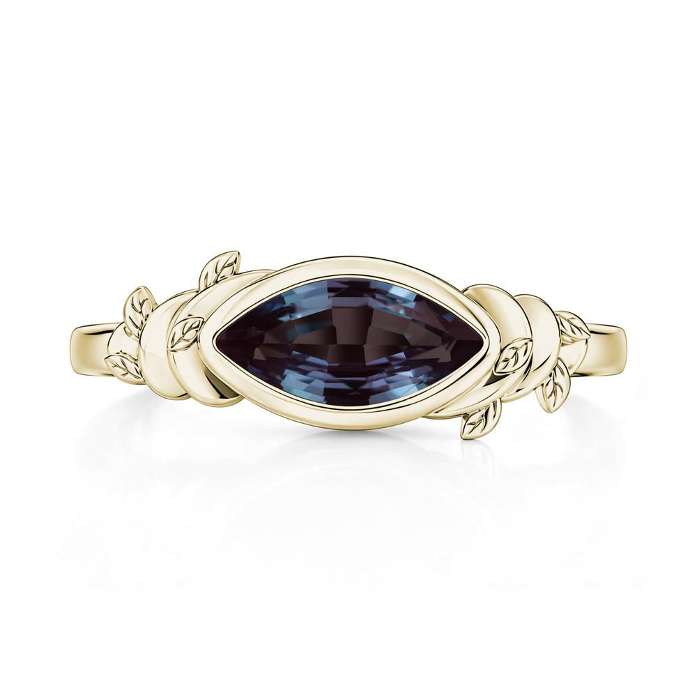 East West Marquise Cut Garnet Leaf and Vine Ring - LUO Jewelry #gemstone_Alexandrite