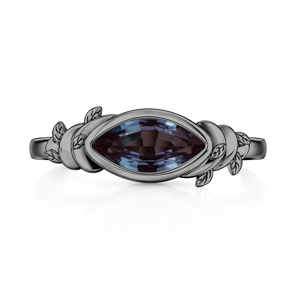 East West Marquise Cut Garnet Leaf and Vine Ring - LUO Jewelry #gemstone_Alexandrite