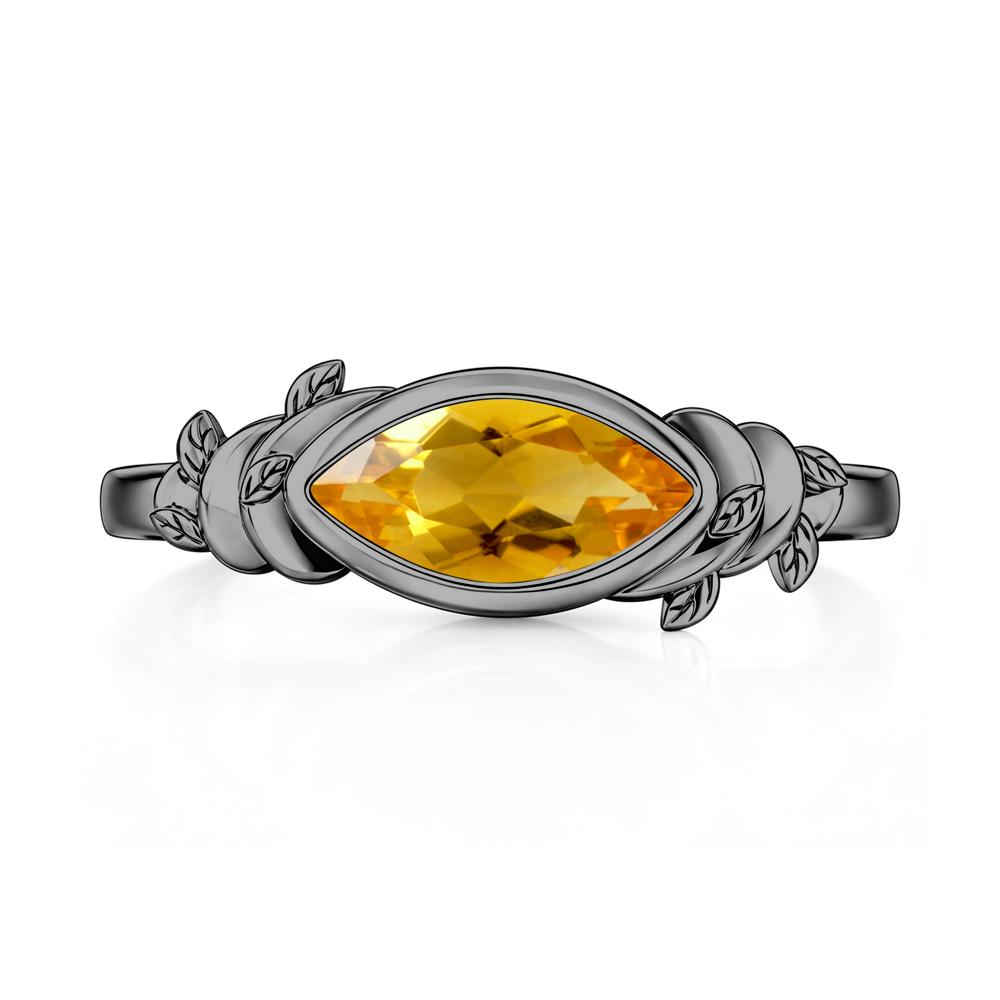 East West Marquise Cut Garnet Leaf and Vine Ring - LUO Jewelry #gemstone_Citrine