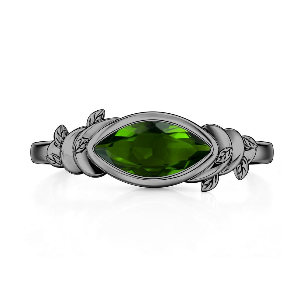 East West Marquise Cut Garnet Leaf and Vine Ring - LUO Jewelry #gemstone_Diopside